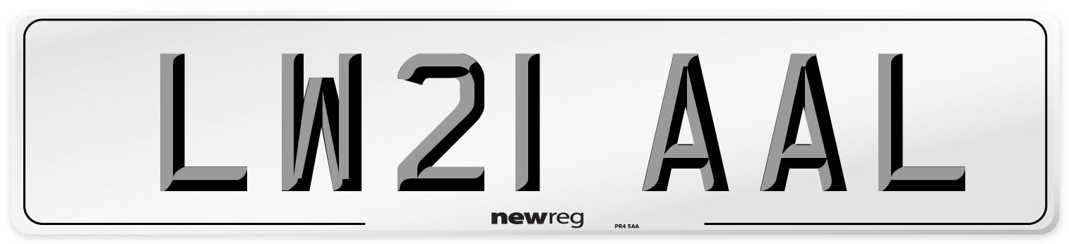 LW21 AAL Number Plate from New Reg